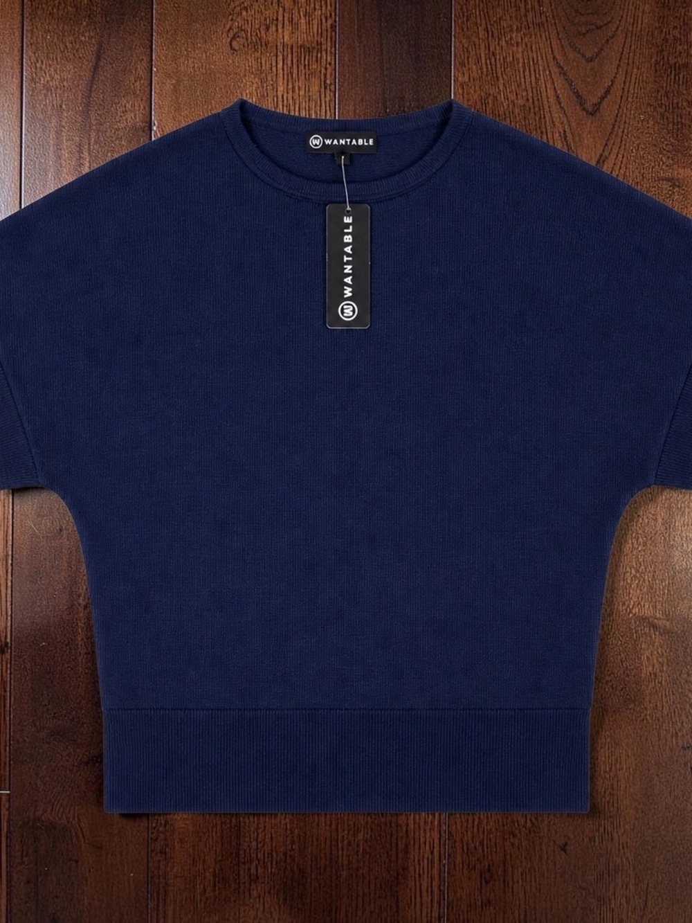 Wantable Navy Short Sleeve Knit Top